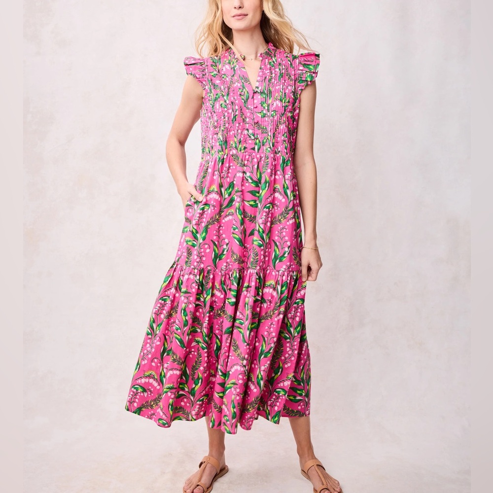 PRINTFRESH Taila Dress in Lily Of the Valley Color Pink NWT Womens SIZE Small